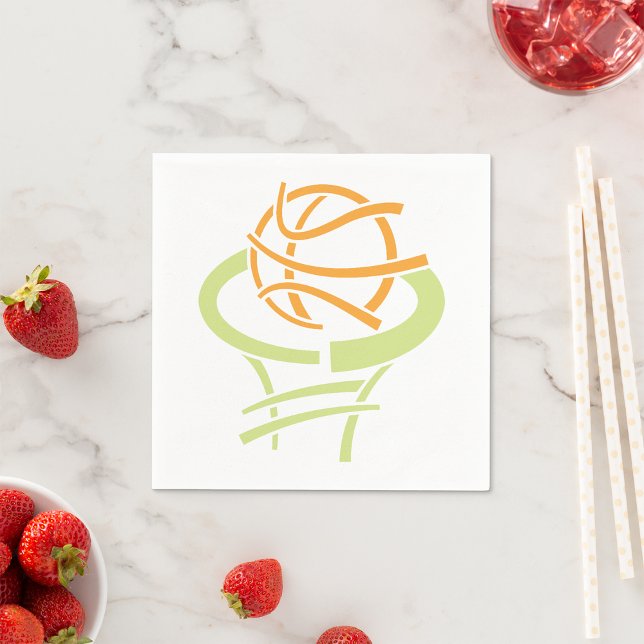 Basketball And Net Paper Napkins (Creator Uploaded)