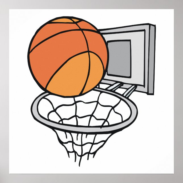 basketball and net vector graphic poster (Front)
