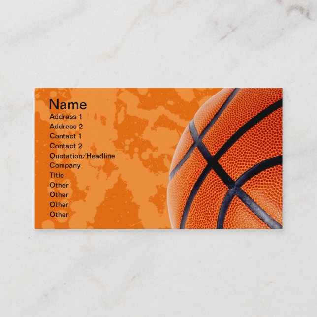 Basketball and Paint Splatter Business Card (Front)