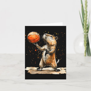 Basketball Animal Art Basketball Hoop Bball Player Card