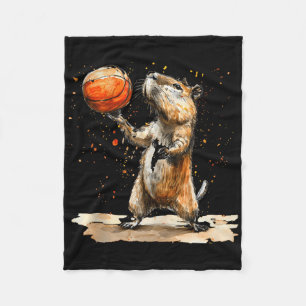 Basketball Animal Art Basketball Hoop Bball Player Fleece Blanket