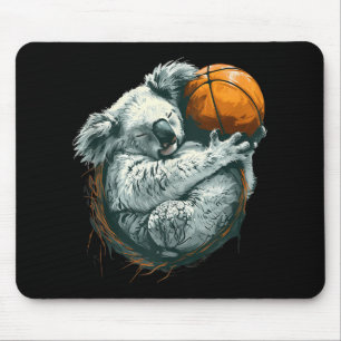 Basketball Animal Art Drawing Koala Basketball Pla Mouse Mat