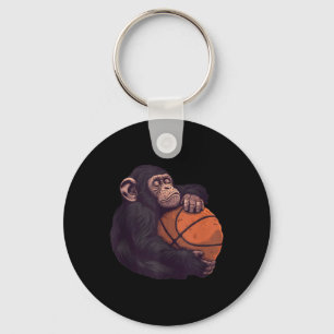 Basketball Animal Art Drawing Monkey Basketball Pl Key Ring