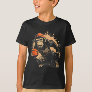 Basketball Animal Art Nature Basketball Hoop Monke T-Shirt