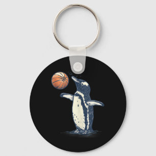 Basketball Animal Art Penguin Basketball Lover Dra Key Ring