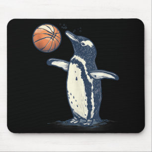 Basketball Animal Art Penguin Basketball Lover Dra Mouse Mat