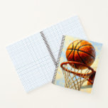 Basketball Art Notebook - Sports Design Journal<br><div class="desc">Transform your note-taking experience with this eye-catching basketball notebook. Featuring vibrant artwork of a basketball and hoop in rich, energetic colors, this journal is perfect for students, athletes, coaches, and basketball enthusiasts who want to showcase their passion for the game. Premium Quality You Can Trust Built to last with durable...</div>