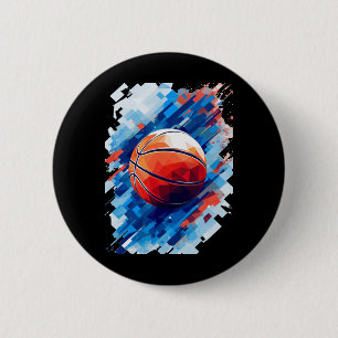 Basketball Art Poster Graphic 1  6 Cm Round Badge