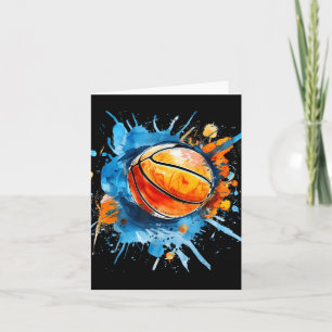 Basketball Artwork Basketball Hoop Colourful Water Card