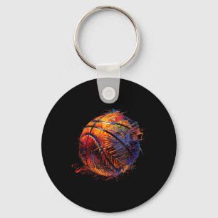 Basketball Artwork Basketball Hoop Drawing Bball P Key Ring