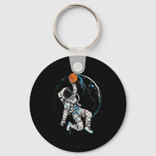 Basketball Artwork Basketball Player Astronaut Dra Key Ring