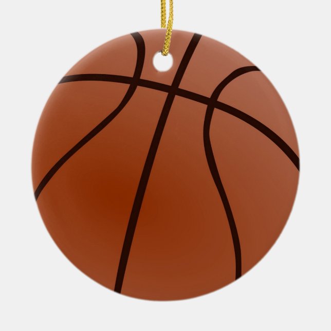 Basketball Artwork Ceramic Tree Decoration (Front)