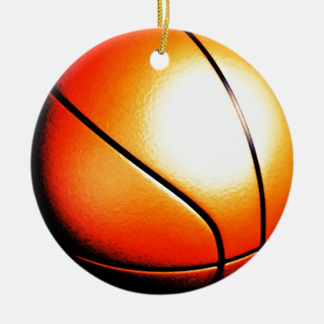 Basketball Artwork Ceramic Tree Decoration (Front)