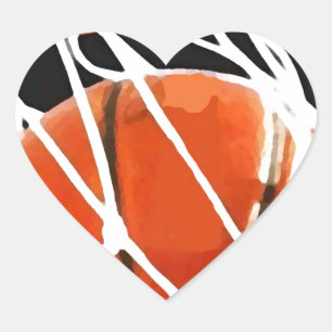 Basketball Artwork Heart Sticker