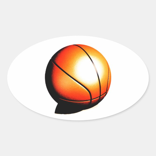 Basketball Artwork Oval Sticker (Front)