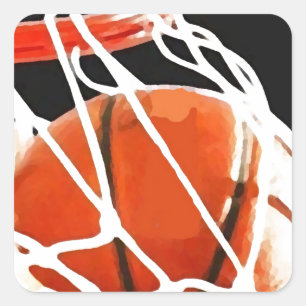 Basketball Artwork Square Sticker