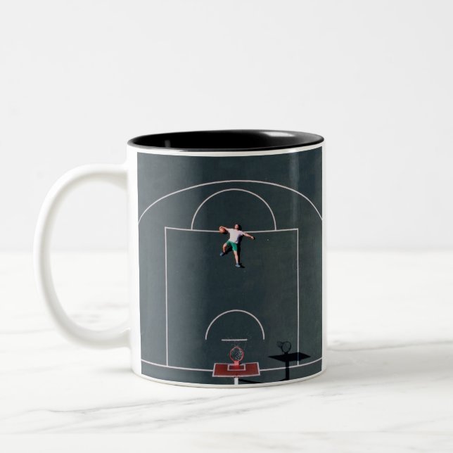 Basketball Artwork Two-Tone Coffee Mug (Left)