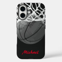 Basketball Artwork Your Name Black White Red