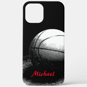 Basketball Artwork Your Name Black White Red Case-Mate iPhone Case