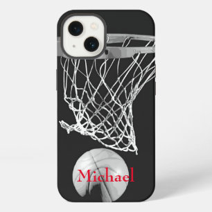 Basketball Artwork Your Name Black White Red iPhone 13 Case
