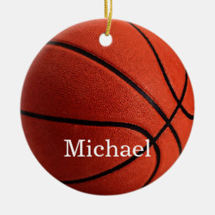 Basketball Artwork Your Name Custom Ceramic Tree Decoration
