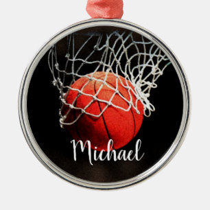 Basketball Artwork Your Name Custom Metal Tree Decoration