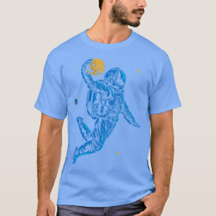Basketball Astronaut Dunking a Meteor T-Shirt