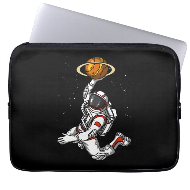 Basketball Astronaut Space Planet Cosmic Laptop Sleeve (Front)