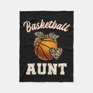 Basketball Aunt Leopard Basketball Player Mother's Fleece Blanket