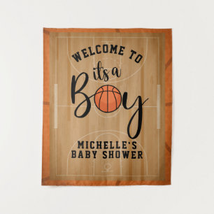 Basketball Baby Shower Backdrop Tapestry