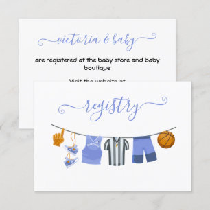 Basketball Baby Shower Clothesline Registry Invitation