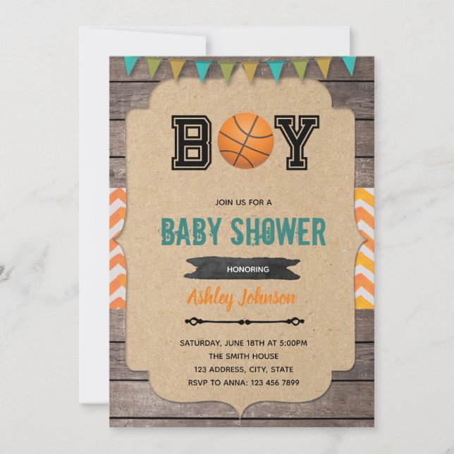 Basketball baby shower invitation (Front)
