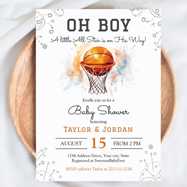 Basketball Baby Shower Invitation (Creator Uploaded)