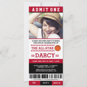 Basketball Baby Shower Party Invites