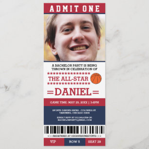 Basketball Bachelor Party Invites