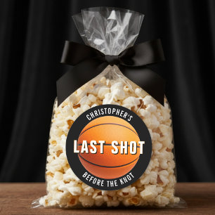 Basketball Bachelor Party Last Shot Before Knot Classic Round Sticker