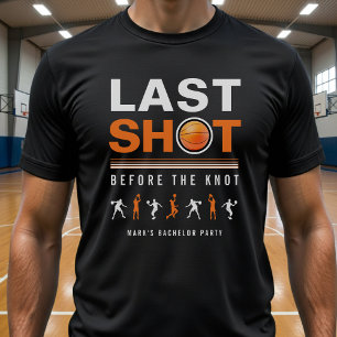 Basketball Bachelor Party Last Shot Orange & Black T-Shirt