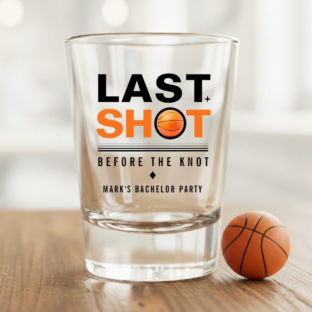 Basketball Bachelor Party Last Shot Orange & White Glass (Creator Uploaded)