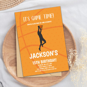 Basketball Background Birthday Invitations