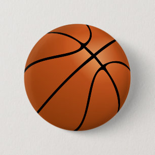 basketball (ball) 6 cm round badge