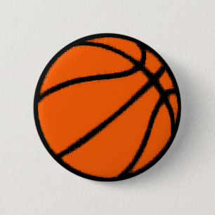 basketball (ball) 6 cm round badge