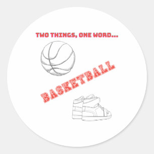 Basketball Ball And Scute Ss Cute Sss Classic Round Sticker