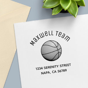 Basketball Ball Arch Family Address Self-inking Stamp