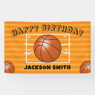 Basketball Ball Birthday Party Banner