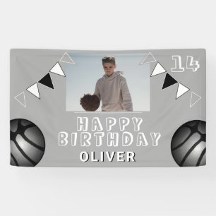 Basketball Ball Bunting Flags Photo Birthday Banner
