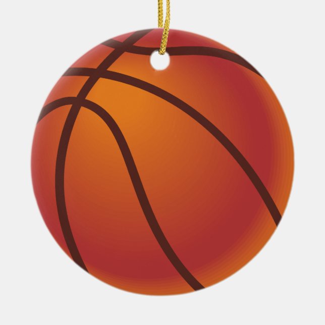 Basketball Ball Ceramic Tree Decoration (Front)