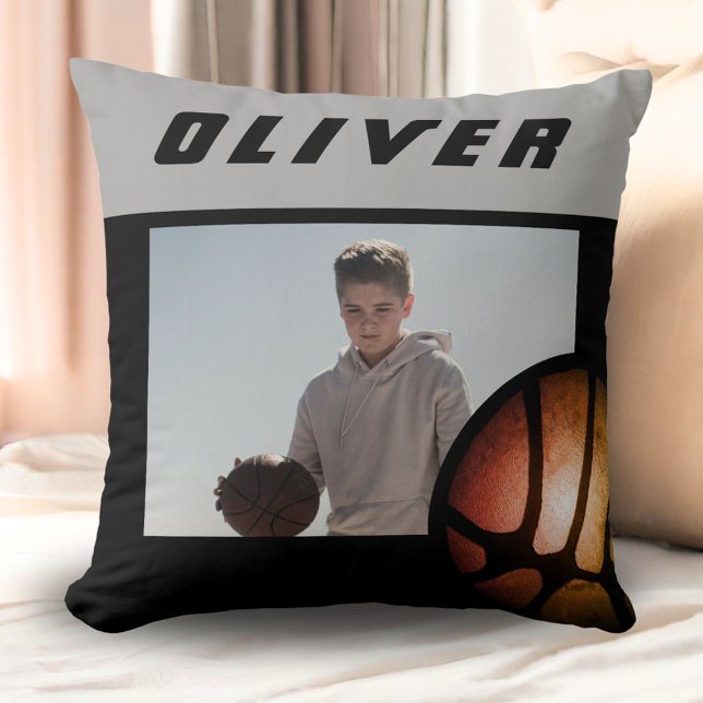 Basketball Ball Custom Photo and Name Cushion (Creator Uploaded)
