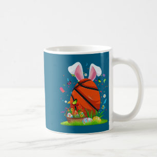 Basketball Ball Egg Bunny Ears Happy Easter Day  Coffee Mug