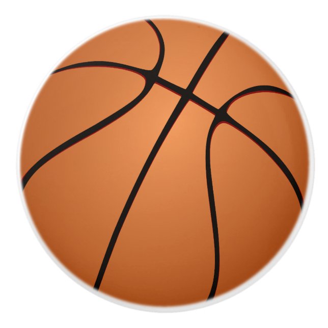 Basketball ball for sport fans ceramic knob (Front)