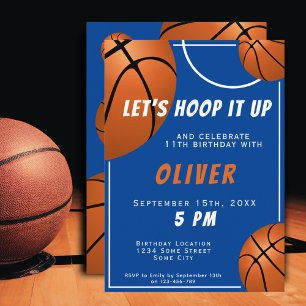 Basketball Ball Fun Sports Kids Birthday Invitation